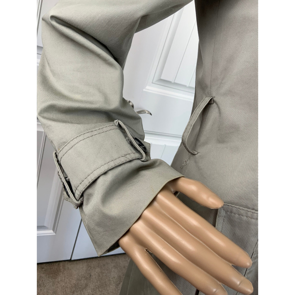 Zara Basic Womens Trench Coat Sz Med Beige Double Breasted Collard Neck Corpcore - Picture 9 of 16